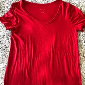 Red solid blouse medium women’s